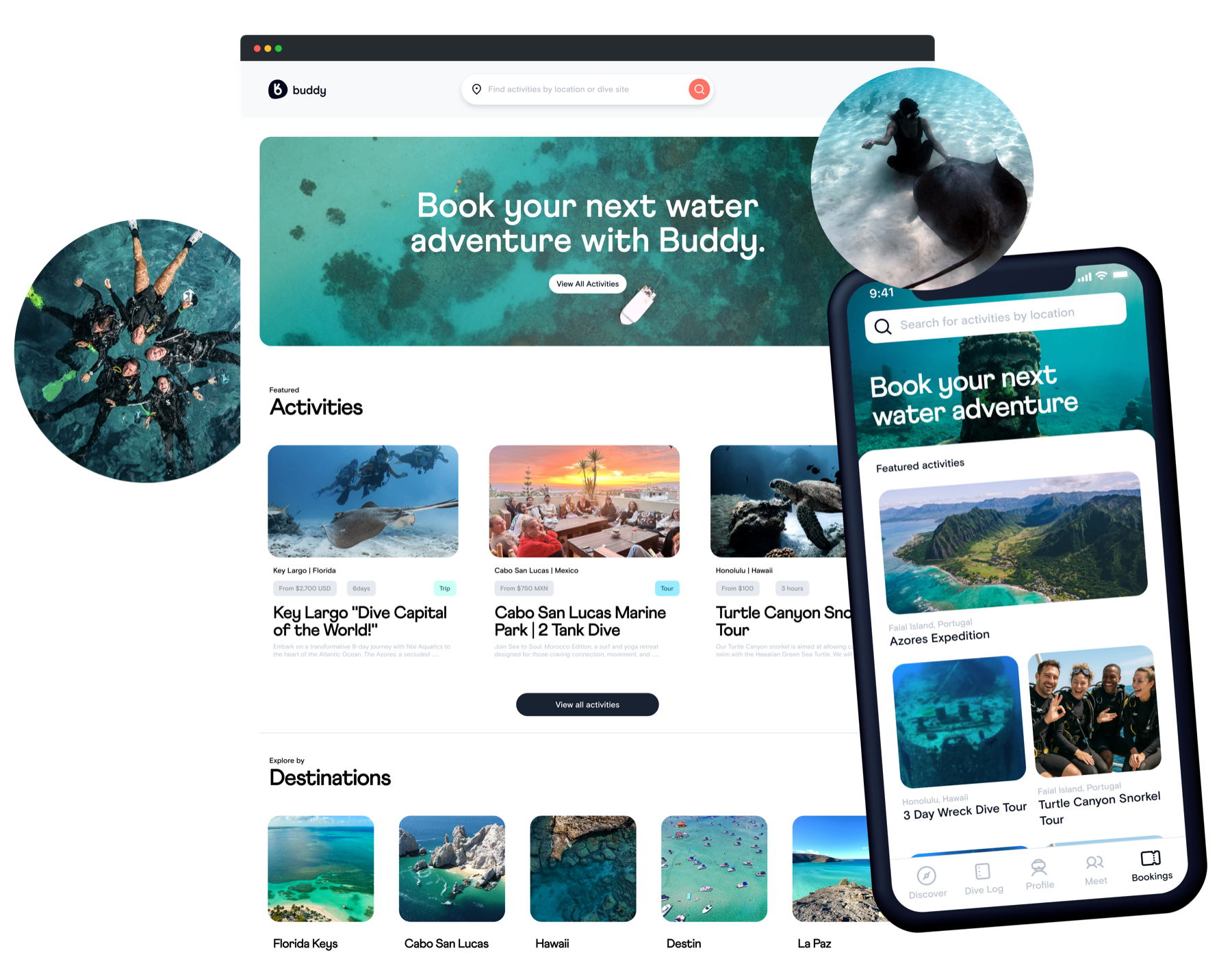 The Buddy ecosystem — divers, operators, and partners on one platform