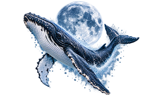 Whale & moon